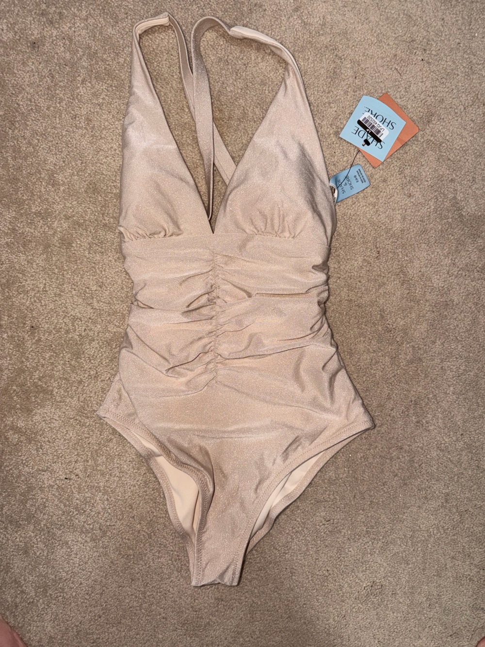 Shimmery Nude One-Piece Swimsuit